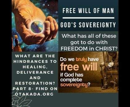 Part 8 – Where on earth is God’s WILL and SOVEREIGNTY in all of this talk on FREEDOM? Why is that not EVERYONE we pray for is HEALED DELIVERED or RESTORED? Why are some GRADUAL or PARTIAL? What are the Hindrances to HEALING, DELIVERANCE and RESTORATION? And Some Do’s and Don’ts + One (1) Story to Substantiate this title and break the grip of the spirit of fear – Part 8
