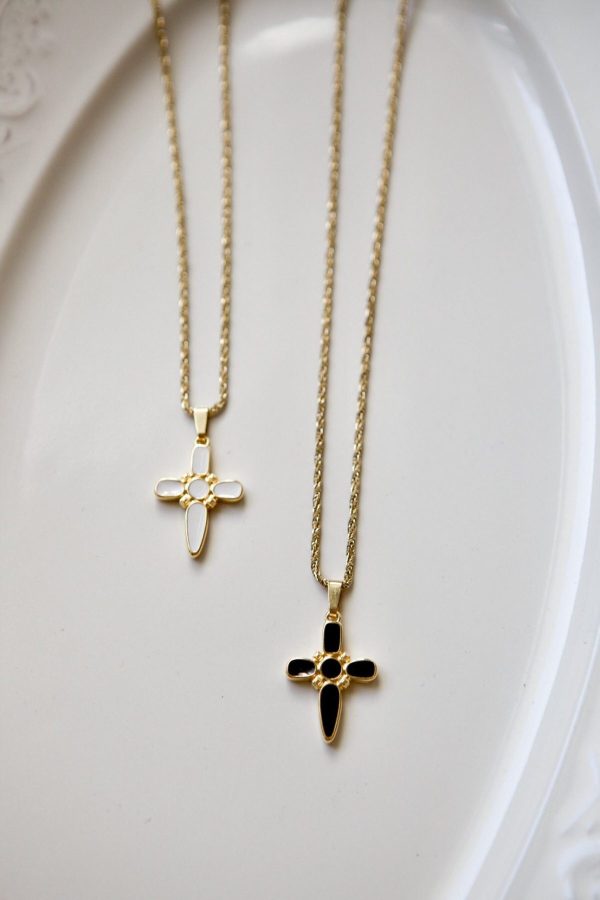 black cross necklace christian religious jewelry baptism spiritual gift scaled