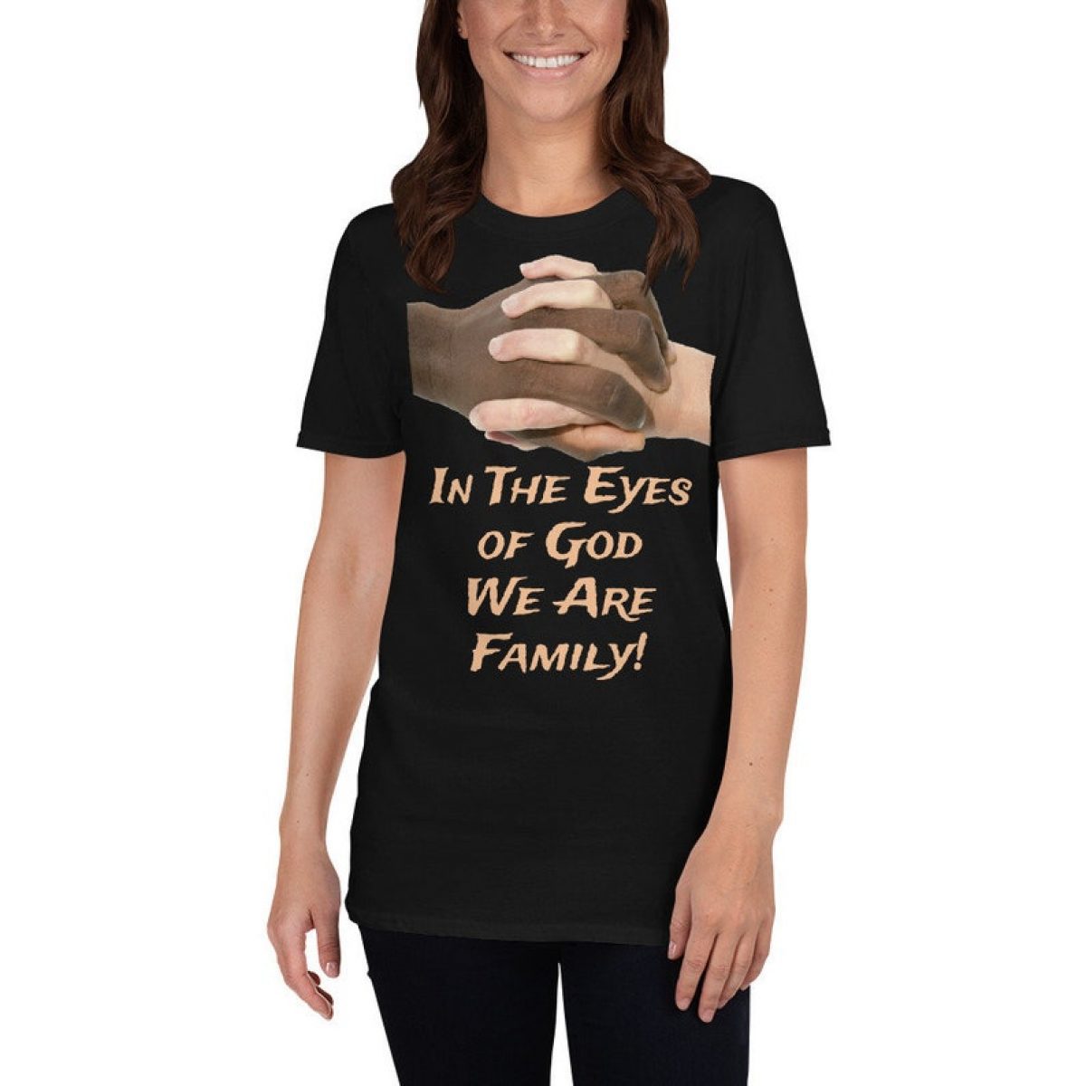 in the eyes of god we are family short sleeve unisex t shirt by the right 2