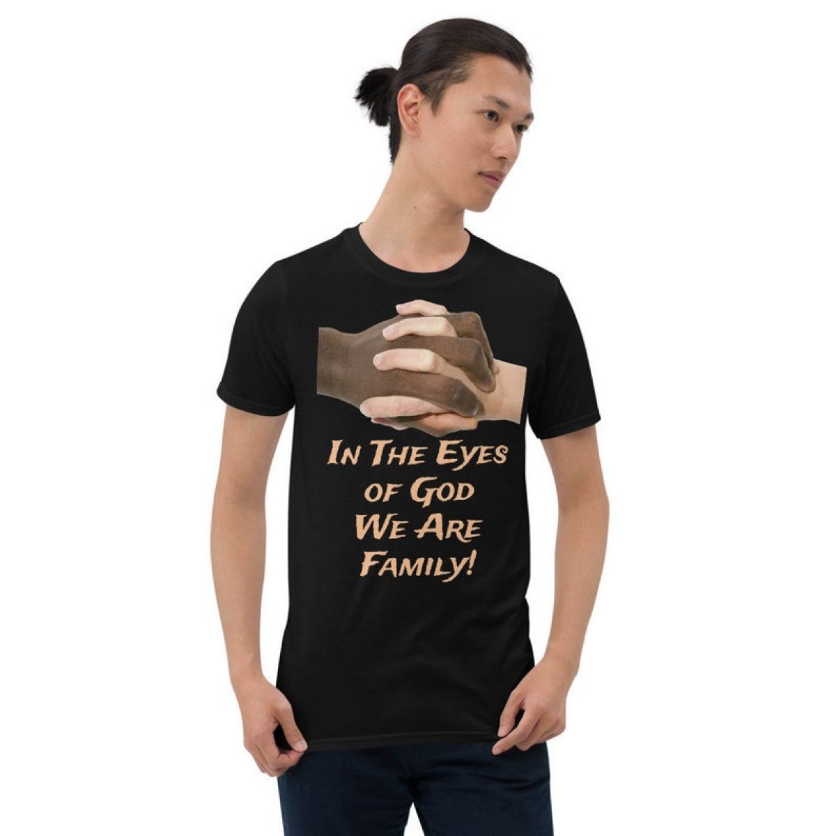 in the eyes of god we are family short sleeve unisex t shirt by the right 7