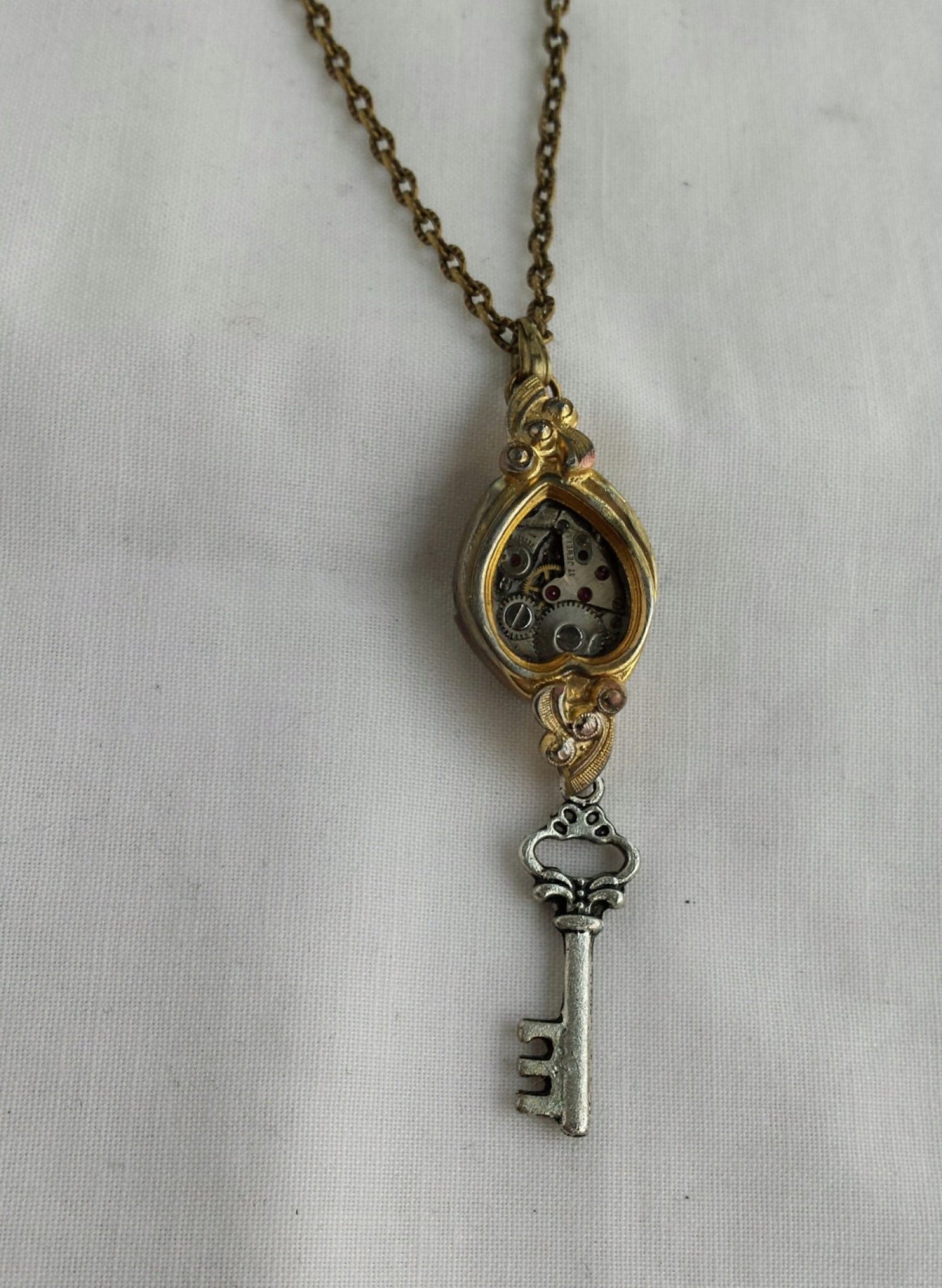 steampunk necklace vintage watch vintage watch movement key