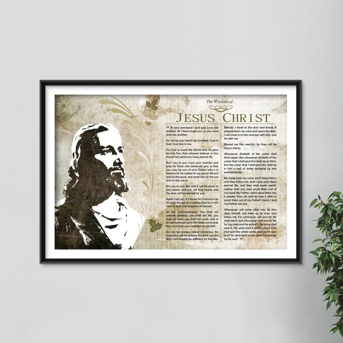 the wisdom of jesus christ original art print featuring his greatest quotes