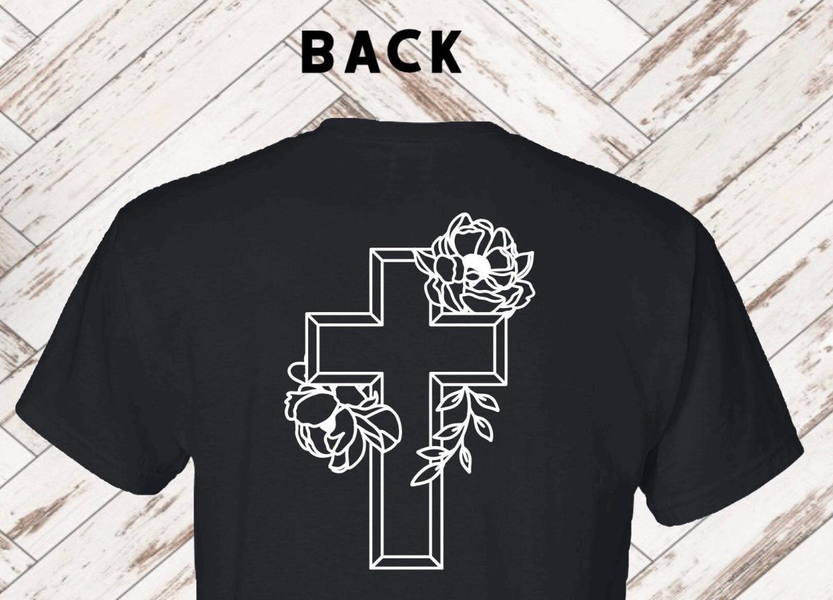 unisex cross shirt with flowers front and back religious t shirt christian