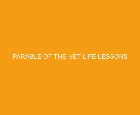 Parable of the Net Life Lessons