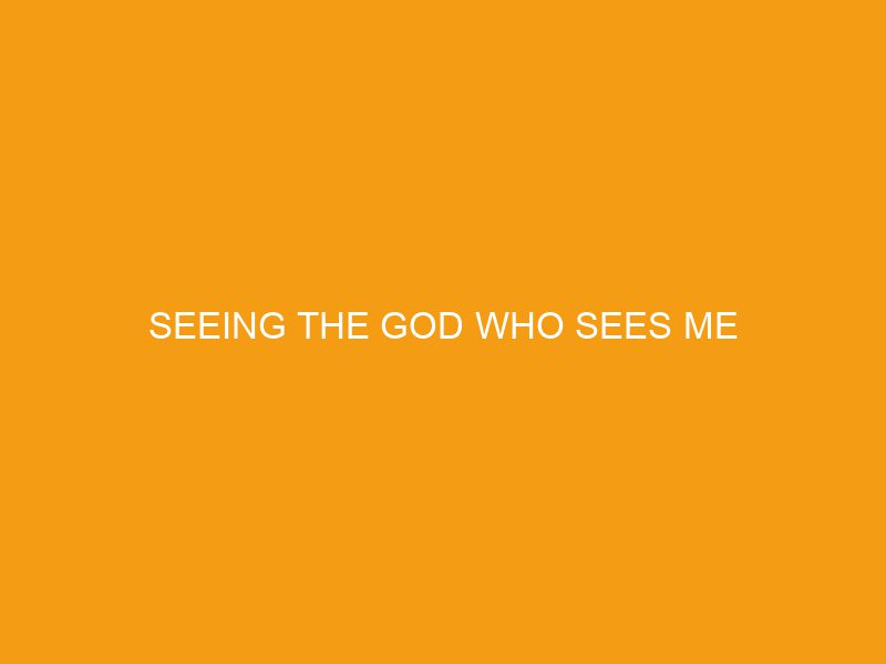 Seeing the God Who Sees Me