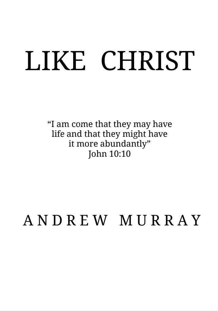 Like Christ By Andrew Murray 1