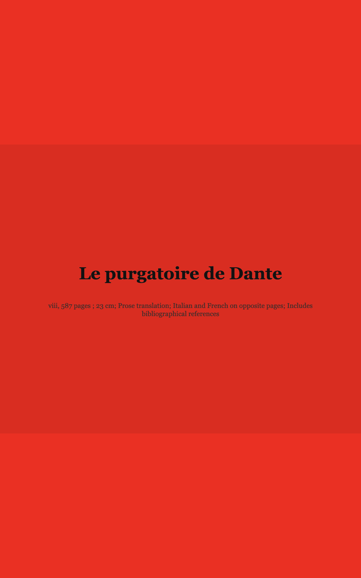 Le purgatoire de Dante Cover