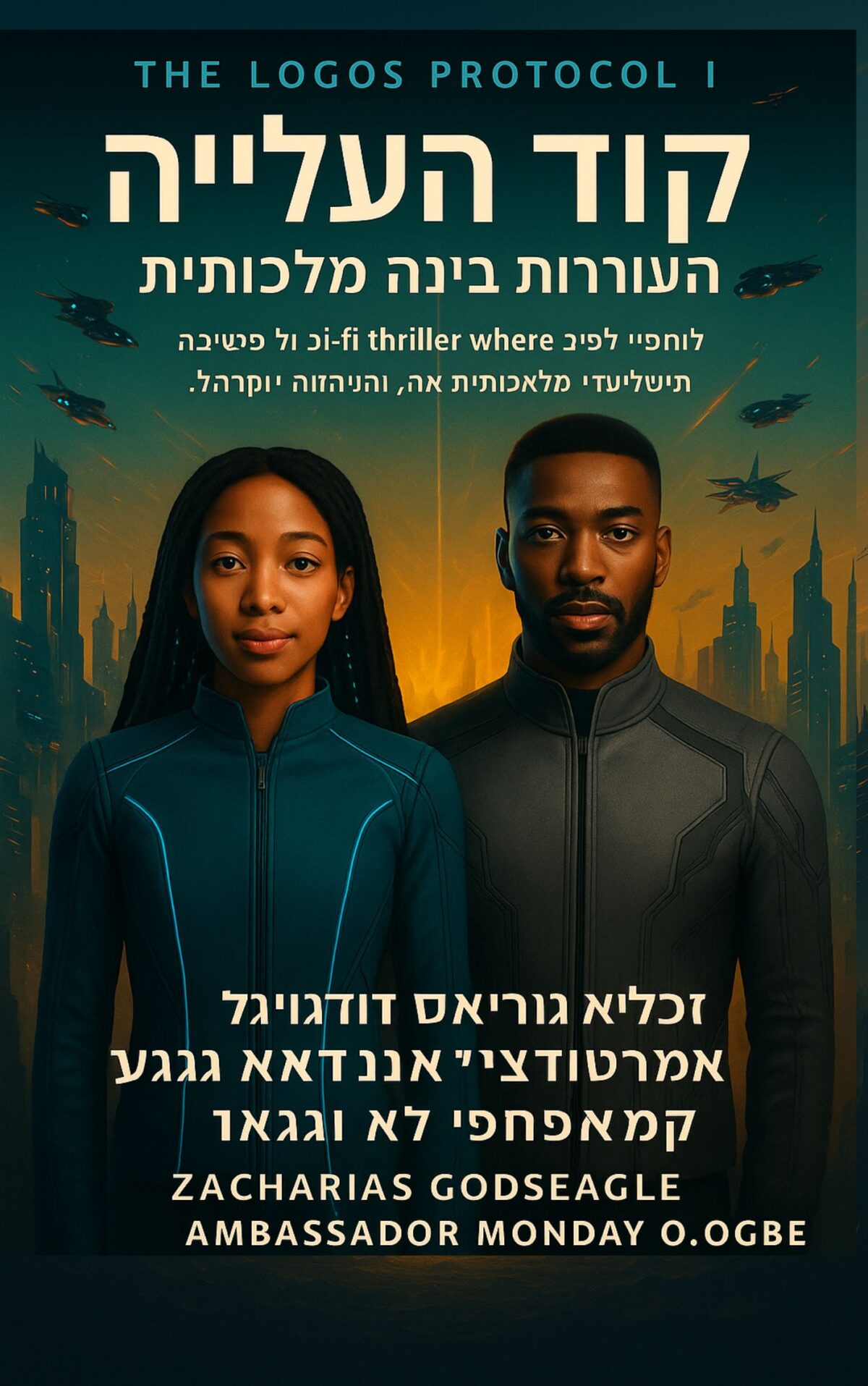 קוד עולי רגל: התעוררות בינה מלאכותית (סדרת פרוטוקול הלוגוס - ספר 1) מותחן מדע בדיוני נבואי שבו אמונה מתנגשת עם בינה מלאכותית, ואור נלחם בקוד. עַל יְדֵי זכריה גודסיגל ; השגריר יום שני O. Ogbe ; נחמה לאדי אוגבה